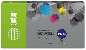 Картридж струйный Cactus CS-EPT973400 T9734 желтый (330мл) для Epson WorkForce WF-C869RD3TWFC/WF-C86