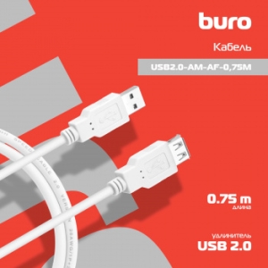 - USB2.0 Buro USB2.0-AM-AF-0,75M USB A (m)/USB A (f) 0.75