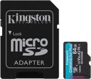   Kingston 64GB microSDXC Canvas Go Plus 170R A2 U3 V30 Card + ADP EAN: 740617301045