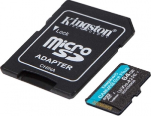   Kingston 64GB microSDXC Canvas Go Plus 170R A2 U3 V30 Card + ADP EAN: 740617301045
