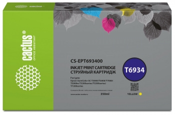 Картридж струйный Cactus CS-EPT693400 T6934 желтый (350мл) для Epson SureColor SC-T3000/T3070/T3200/