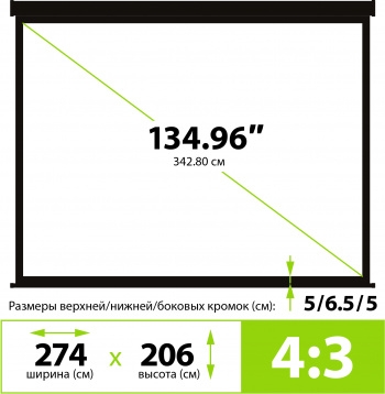 Cactus 206x274 Wallscreen CS-PSW-206X274-BK 4:3 -  
