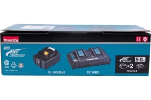 + MAKITA 191L75-3  DC18RD-1+BL1850B-2,18,5.0,Li-ion,
