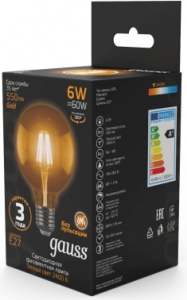   Filament G95 6W 550lm 2400 27 golden LED