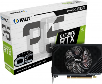  Palit RTX3050 STORMX OC 6Gb NVIDIA GeForce RTX 3050 6Gb PCI-E 4.0 96bit GDDR6 1042/14000 