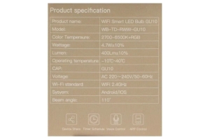   MOES WB-TD-RWW-GU10 Smart LED Bulb
