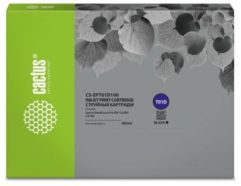 Картридж струйный Cactus CS-EPT01D100 T01D1 черный (860мл) для Epson WorkForce Pro WF-C529R/C529RDTW