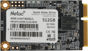  SSD mSATA Netac 512Gb N5M Series <NT01N5M-512G-M3X> Retail (SATA3, up to 540/490MBs, 3D T