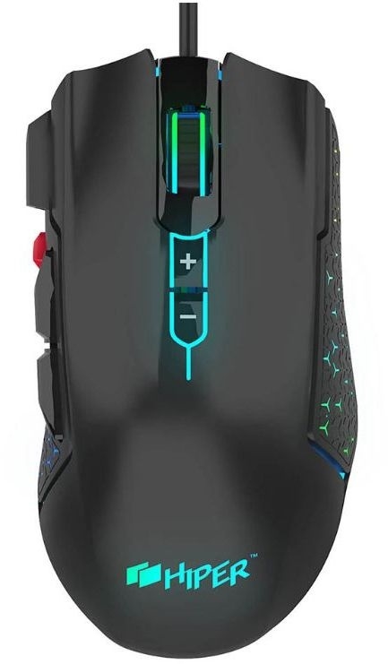 Мышь игровая HIPER DRAKKAR (GMUS-3000) Black USB {4000 dpi, 8 кнопок, USB кабель 1.6м, черный}