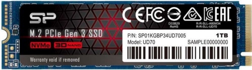  SSD M.2 Silicon Power 1.0TB UD80 <SP01KGBP34UD8005> (PCI-E 3.0 4, up to 3400/3000MBs, 3D