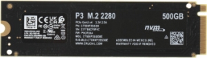  SSD Crucial 500Gb M.2 P3 <CT500P3SSD8> (PCI-E 3.0 x4, up to 3500/1900MBs, 3D NAND, NVMe, 