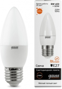  GAUSS LED Elementary Candle 6W E27 2700K  .LD33216
