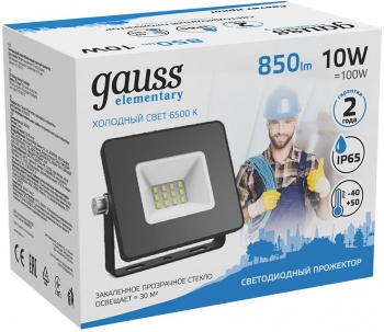   GAUSS 613100310 LED 10W 700lm IP65 6500  1/60