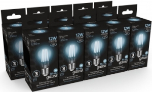  Gauss Filament 60 12W 1250lm 4100 27 LED 1/10/40