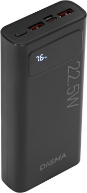   Digma DGPF20A 20000mAh QC3.0/PD3.0 22.5W 3A 2xUSB-A/USB-C  (DGPF20A22PBK