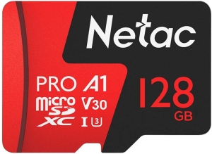   MicroSD card Netac P500 Extreme Pro 128GB, retail version w/SD adapter