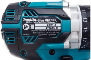    Makita DDF484Z ,{18,Li-ion,-13,0-500�-2000,5430,1.5,,  ,X