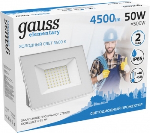   GAUSS 613120350  Gauss Elementary 50W 3510lm IP65 6500 