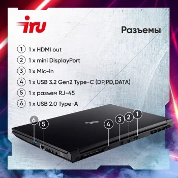  IRU  15ALC Core i5 12500H 16Gb SSD512Gb NVIDIA GeForce RTX 3060 6Gb 15.6 IPS FHD (192