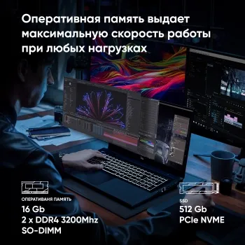 IRU  15ALC Core i5 12500H 16Gb SSD512Gb NVIDIA GeForce RTX 3060 6Gb 15.6 IPS FHD (192