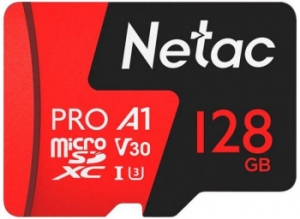   MicroSD card Netac P500 Extreme Pro 128GB, retail version w/o SD adapter