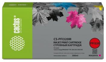 Картридж струйный Cactus CS-PFI320M пурпурный (300мл) для Canon imagePROGRAF TM-200/TM-200 MFP L24ei
