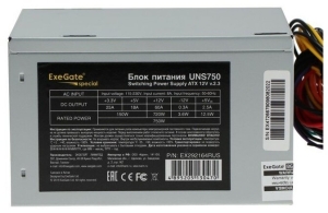  400W ExeGate Special UNS400, ATX, PC, 12cm fan, 24p+4p, 3*SATA, 2*IDE, FDD +  220