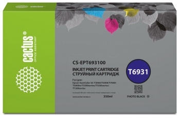 Картридж струйный Cactus CS-EPT693100 T6931 черный (350мл) для Epson SureColor SC-T3000/T3070/T3200/