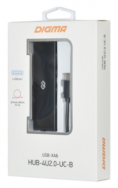  USB-C Digma HUB-4U2.0-UC-B 4. 