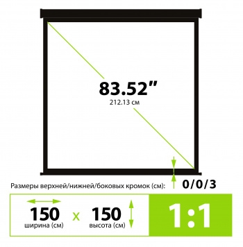  Cactus 150x150 Wallscreen CS-PSW-150X150-BK 1:1 -  