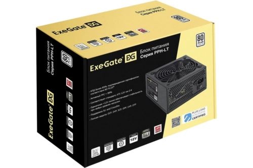   650W ExeGate 80 PLUS 650PPH-LT-S-OEM (ATX, APFC,  82% (80 PLUS)SC, 12cm fan, 24pin,