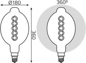  . Gauss Filament Vintage 8 .:E27  220B 2400K .... (.:1) (152802
