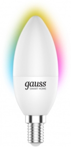   Gauss Smart Home RGBW E14 C37 5  2700-6500K 1/10/100