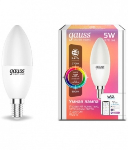   Gauss Smart Home RGBW E14 C37 5  2700-6500K 1/10/100