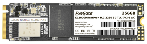 Накопитель SSD ExeGate EX282321RUS KC2000MNextPro+ 256 Gb M.2 2280 3D TLC (PCI-E x4)