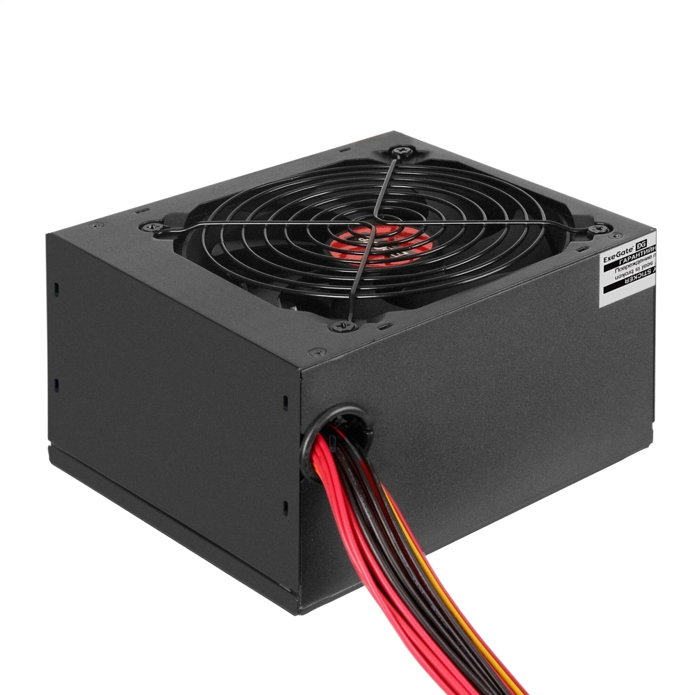   600W Exegate 600PPE, ATX, SC, black, APFC, 12cm, 24p+(4+4)p, PCI-E, 5*SATA, 3*IDE, FDD 