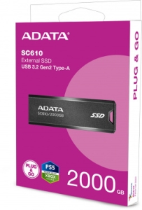 SSD   USB 3.2 2TB BLACK SC610-2000G-CBK/RD ADATA
