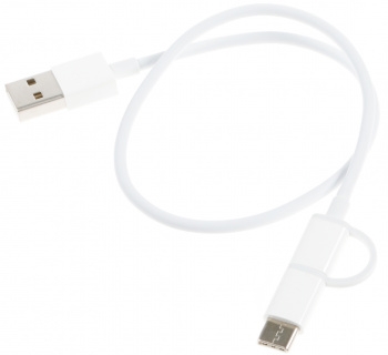 USB- XIAOMI Mi 2-in-1 USB Cable Micro-USB to Type-C  (30cm)