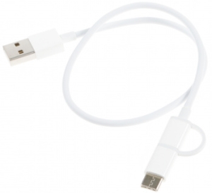 USB- XIAOMI Mi 2-in-1 USB Cable Micro-USB to Type-C  (30cm)