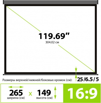  Cactus 149.4x265.7 Wallscreen CS-PSW-149X265-SG 16:9 -  