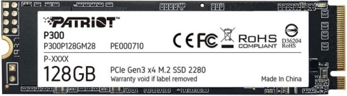  SSD Patriot P300 128GB, M.2 2280, P300P128GM28, PCIe 3x4, NVMe, 1600/600, RET