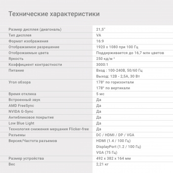  21.5 Digma Progress 22A501F  VA LED 5ms 16:9 HDMI M/M  250cd 178/178 1920x