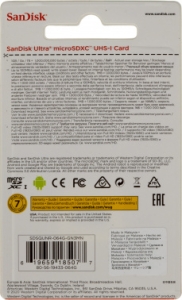   microSD 64GB SanDisk microSDXC Class 10 Ultra UHS-I 100MB/s