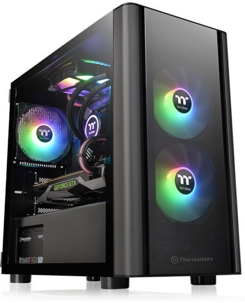  Thermaltake V150 TG CA-1R1-00S1WN-00 Black/Win/SPCC/Tempered Glass*2/ 120mm Standard Fan*1