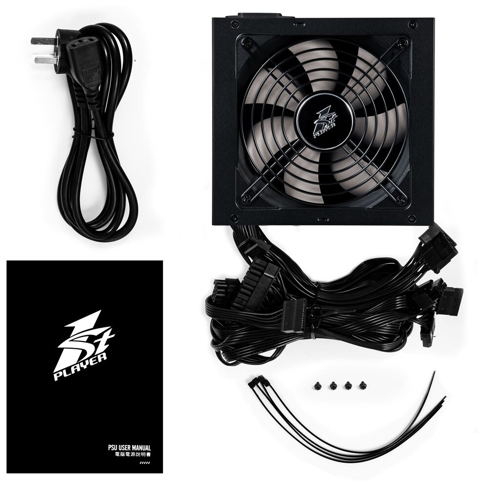   1STPLAYER DK PREMIUM 600W / ATX 2.4, APFC, 80 PLUS BRONZE, 120mm fan / PS-600AX