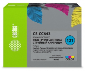   Cactus CS-CC643   121 HP DeskJet D1663/D2563/F2423F4275/F4283 (12m