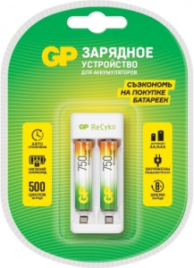   GP Rechargeable E211/75AAAHCCS-2CR1 AA/AAA NiMH 750mAh (2) 