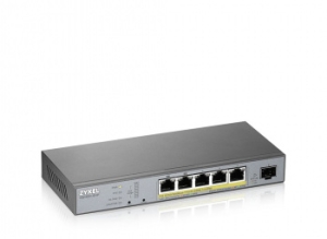  Zyxel GS1350-6HP, 4xGE PoE+, 1xGE PoE++ (802.3bt), 1xSFP,  PoE 60 ,  