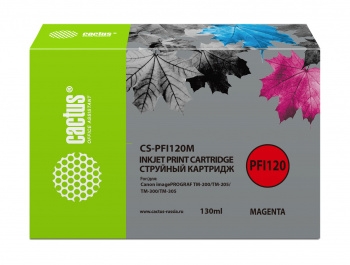 Картридж струйный Cactus CS-PFI120M пурпурный (130мл) для Canon imagePROGRAF TM-200/TM-205/TM-300/TM