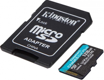  Kingston 128GB microSDXC Canvas Go Plus 170R A2 U3 V30 Card + ADP EAN: 740617301182